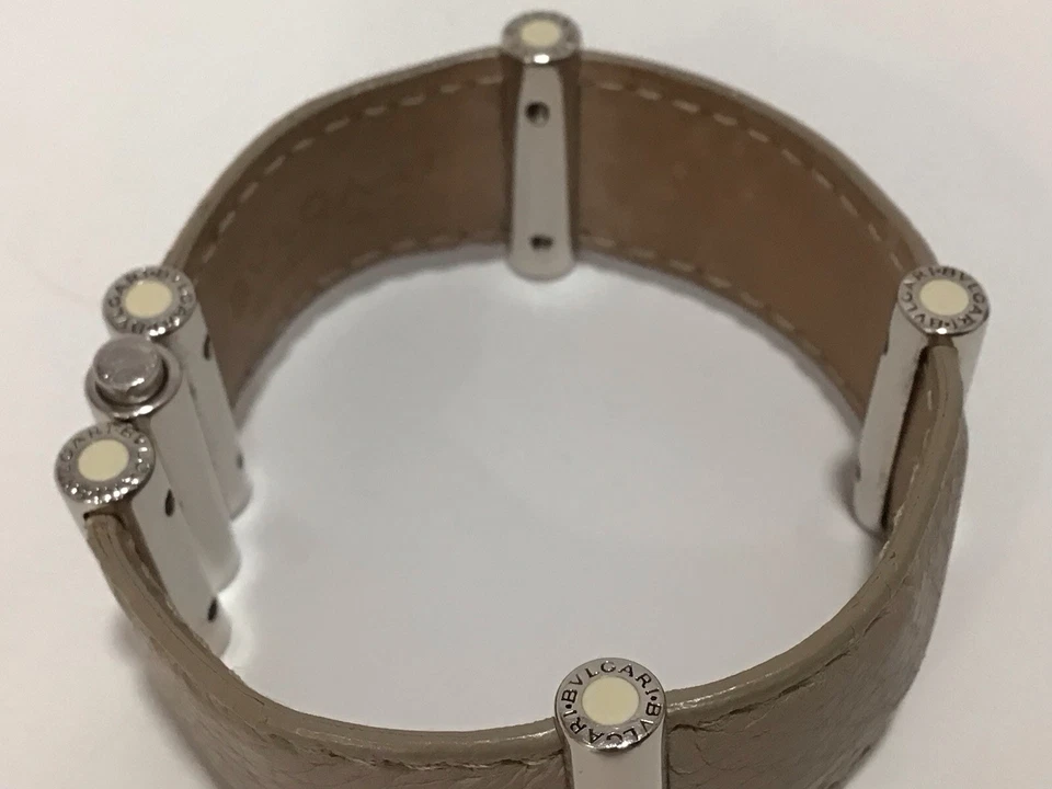 BVLGARI Signed LEATHER / METAL ABEAEL BRACELET / MADE IN ITALY ( M ) - Image 4 of 4