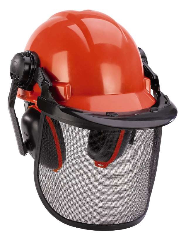 Einhell Arancione, Nero Bg-Sh 1 4500480 Casco Forestale Con Visiera Integrata - Immagine 3