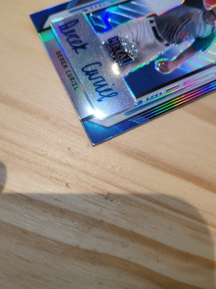 2021 Leaft Metal Draft Derek Curiel Rookie Autograph Auto /10 Red White Blue - Image 4 of 4