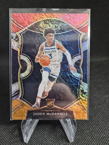 2020-21 Panini Select Jaden McDaniels RC Red White Orange Flash Prizm Rookie #88