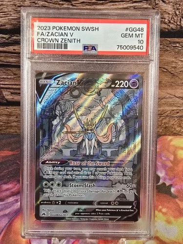 Zacian V GG48/GG70 SWSH: Crown Zenith: Galarian Gallery Holo PSA 10 Gem Mint