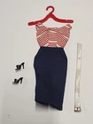 Vintage Barbie Doll #918 "CRUISE STRIPES" Outfit Complete 1962 Heels White Belt