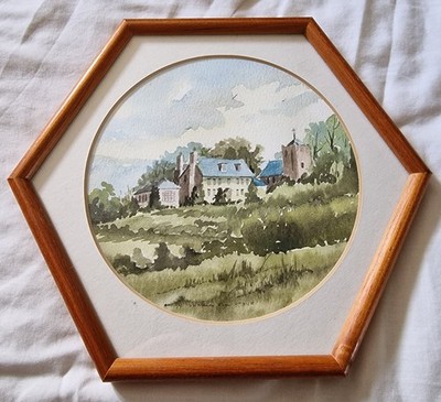 Aquarell von Donald F. W. Pyle (Worthing) The Priory Beeding, West Sussex.