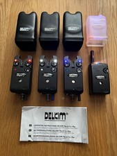 Delkim TXI+ bite alarms (red, white & blue LEDs) x 3 + RX Pro Plus Receiver