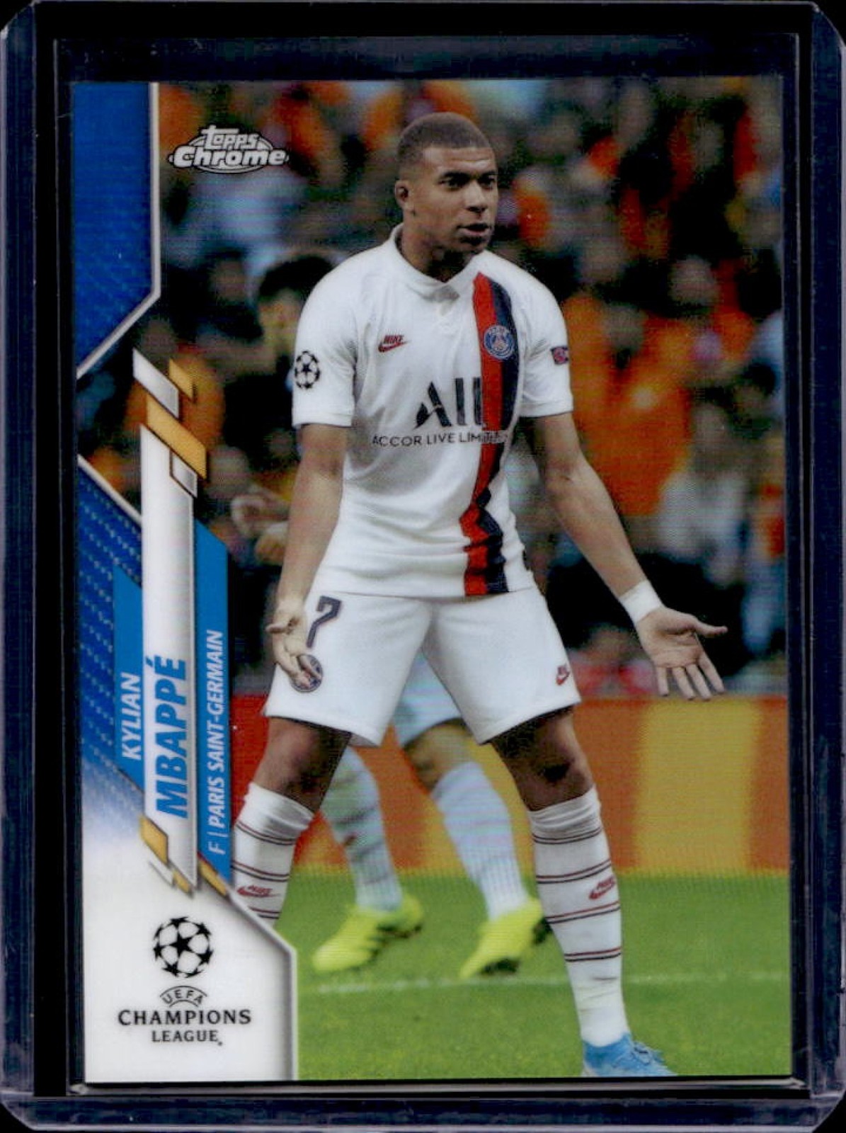 2019 Topps Chrome UEFA Kylian Mbappe Blue Refractor #121/150 PSG
