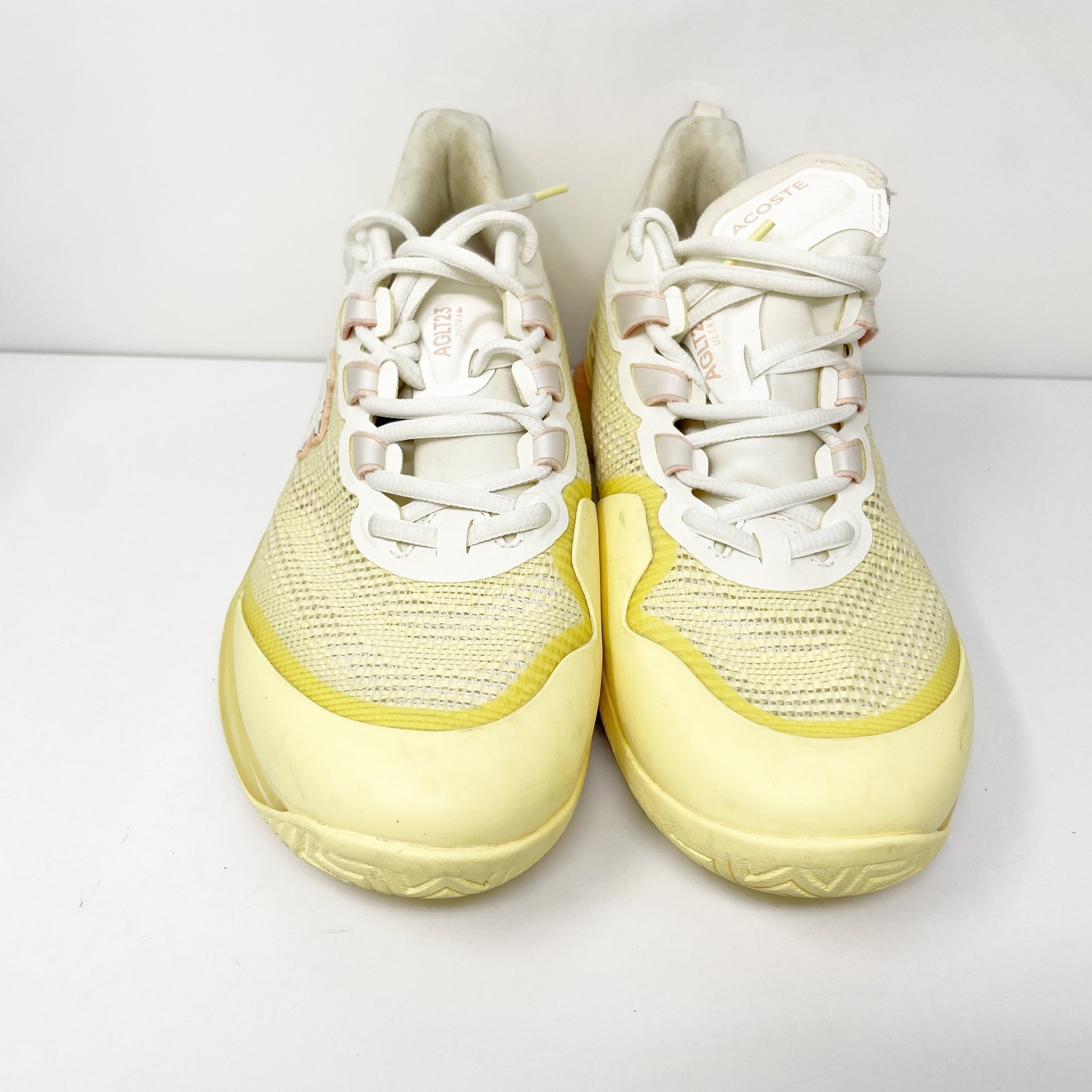 Lacoste Womens AGLT23 Ultra Yellow Lace Up Casual Shoes Sneakers Size 9 thumbnail 11