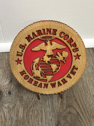 United States Marine Corps Laser Crafted Wooden Wall Plaque