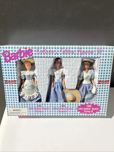 Barbie Little Debbie Collectors Edition 3 Figurine Set 1993 1996 1998 In Box VTG