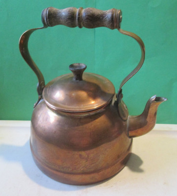 VINTAGE STOVETOP FANCY LITTLE COPPER TEA KETTLE MADE IN PORTUGAL 4 1/2 WITH LID