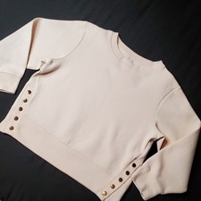 Varley Women's Size M Hardy Side-Snap Sweatshirt Beige