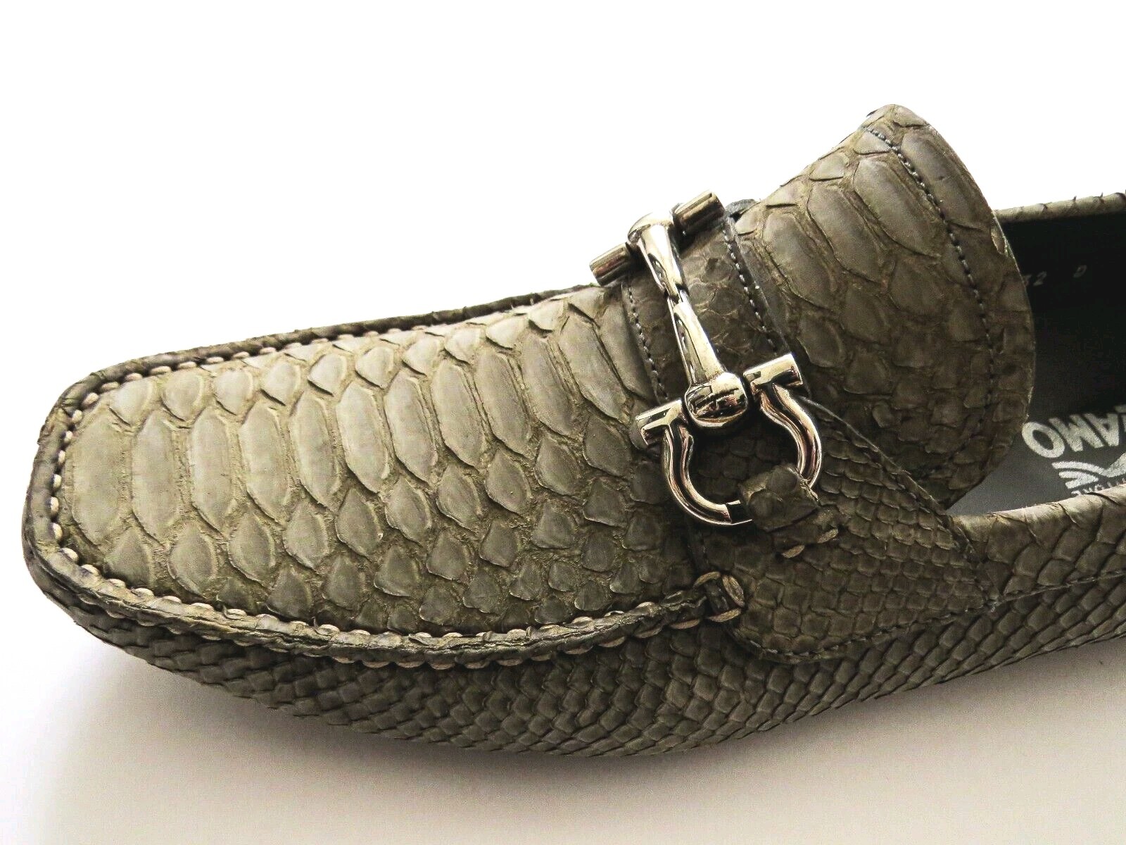 SALVATORE FERRAGAMO Olive Python Snakeskin Leathe… - image 2