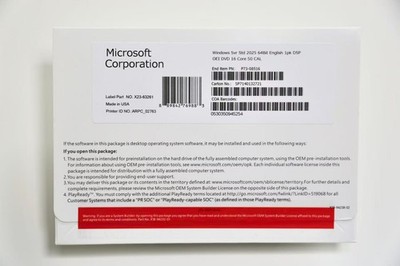 Microsoft Windows Server 2025 Standard 64Bit 16 Core-50 CALs DVD With Key
