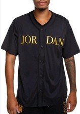 Nike Air Michael Jordan 23 Baseball Jersey Soft Athleisure Black Gold Size XL