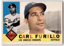 1960 Topps #408a Carl Furillo : White back Dodgers