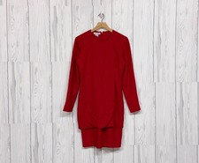 Ann Taylor dress womens size 6 long sleeve solid red pullover
