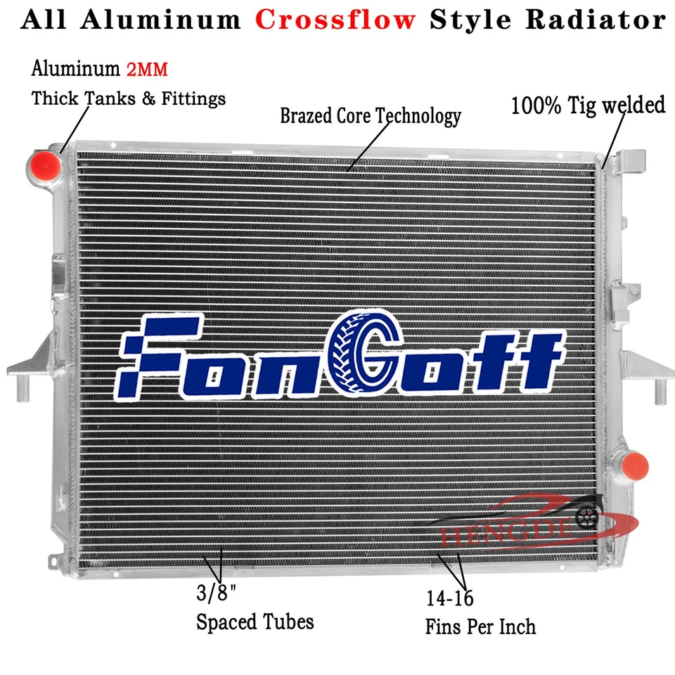 2 Row Radiator for 2007-15 Audi Q7 Porsche Cayenne 04-10 Volkswagen Touareg - Изображение 2 из 4