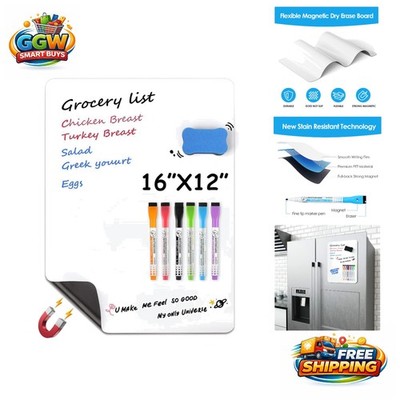Magnetic 16x12 Dry Erase Board - Perfect for Organizing Family Notes & Schedules