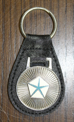 Dodge Challenger genuine grain leather keyring key keychain Mopar
