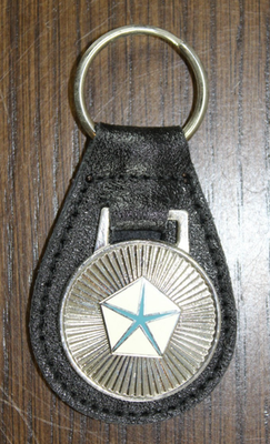 Dodge Challenger genuine grain leather keyring key keychain Mopar