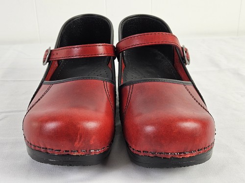 Dansko Mary Jane Red Patent Leather Clogs Women's Size 41 | 10.5-11 Note! - Picture 2 of 17