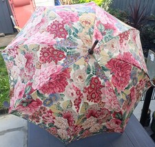 Swaine Adeney Brigg Umbrella Parasol Sanderson Floral By Ap. HM Queen Elizabeth 