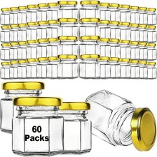 60 Pcs Small Glass Favor Jars with Airtight Lids, 1.5 oz Mini Honey for Wedding