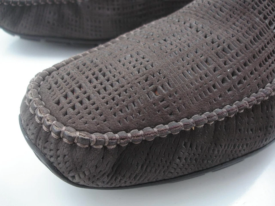 Men's UK 8.5 US 9.5 M Aldo Brué Brue Brown Leather Moccasin Driving Driver Shoes - Image 3 of 4