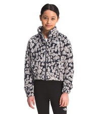 The North Face Girls Printed Osolita Grey Leopard Print Full Zip LARGE 14-16