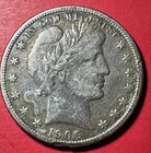 1906S US Barber SILVER Half Dollar "San Francisco" Mint! "LIBERTY" Shows VF Dtls