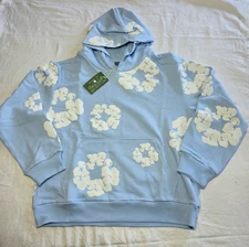 Blue White Denim Tear Kapok Full Print Foam Sweatshirt Hoodie S-M-L-XL