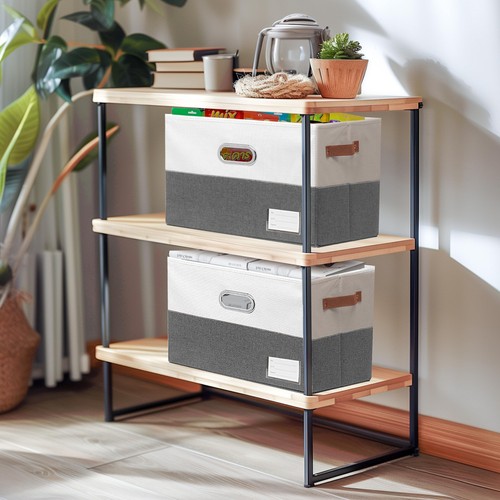 Open Foldable Fabric Storage Boxes Collapsible Versatile Bins Baskets Cubes - Picture 5 of 7