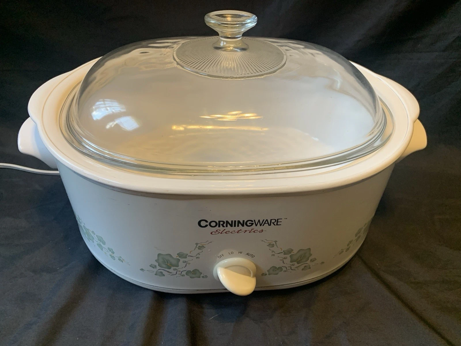 CorningWare Electrics Slow Cooker Calloway Ivy 6 Qt. W/PYREXF14 Lid Works! SCO