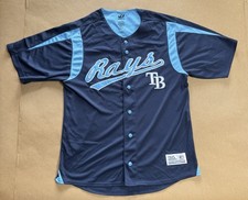 Tampa Bay Rays Jersey Men’s Medium Retro Throwback Navy Blue MLB Dynasty Series
