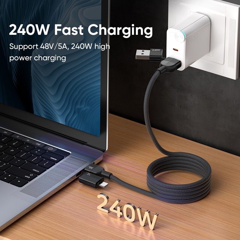 240W 4 in 1 Charging Cable iPhone 17 16 Android S26U USB Type C To iOS And USB C — image 9