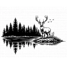 medium 10” stag head car bonnet side sticker van vinyl graphic decal wall art