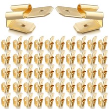 50pcs Brass Piggyback Spade Connectors Accessories Dual Male to Single Female