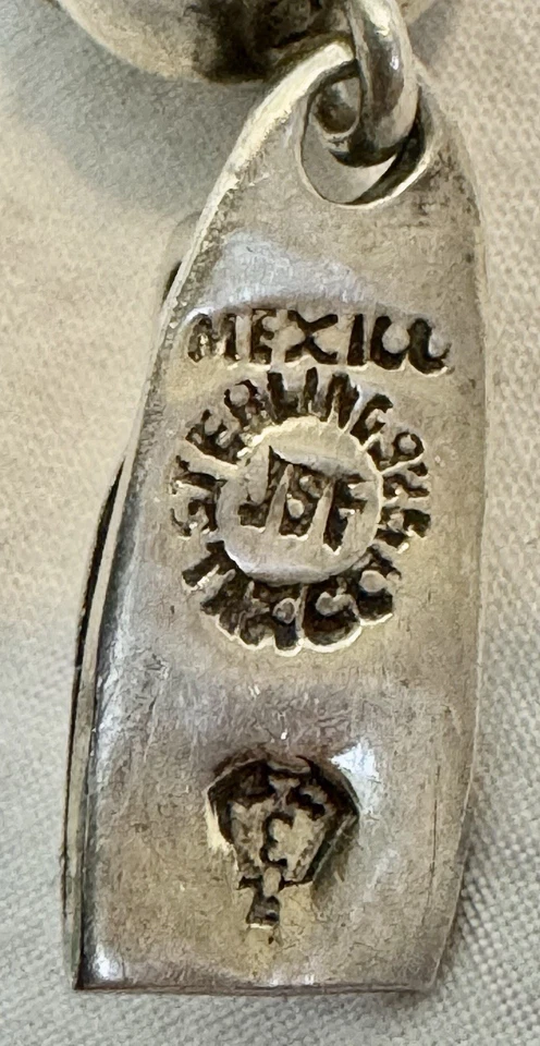 "Pulsera de colección Taxco México Sterling 925 Eagle 3 cuentas de barril JSF 8,5"" 34 g" Foto 2 de 4