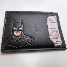 Personalized Leather Bat Wallet Superhero Mask Card Holder Heroic ID Wallet   