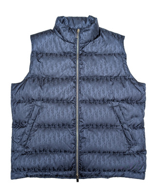 Dior Oblique Puffer Down Vest Blue Navy Technical Jacquard - 54 XXL - UVP 2100£