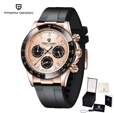Pagani Design PD-1644   Luxus Quarz Uhr 40mm Chronograph Silikon Saphirglas