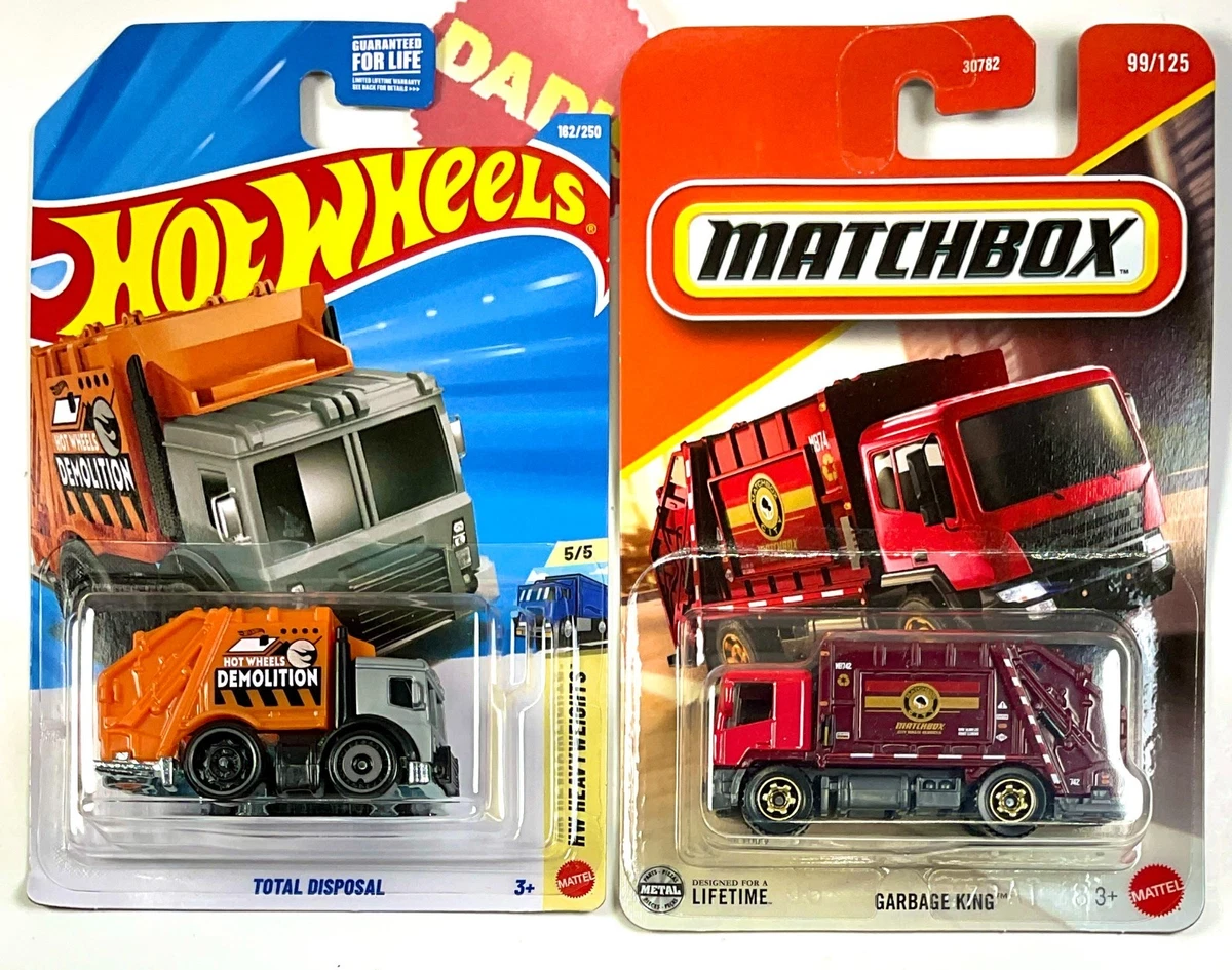 Hot Wheels Contemporary Manufacture Diecast Garbage Trucks for