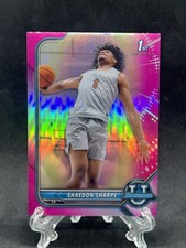 Sale Shaedon  Sharpe 2022-23 BOWMAN CHROME PINK REFRACTORS 1ST RC TRAILBLAZERS
