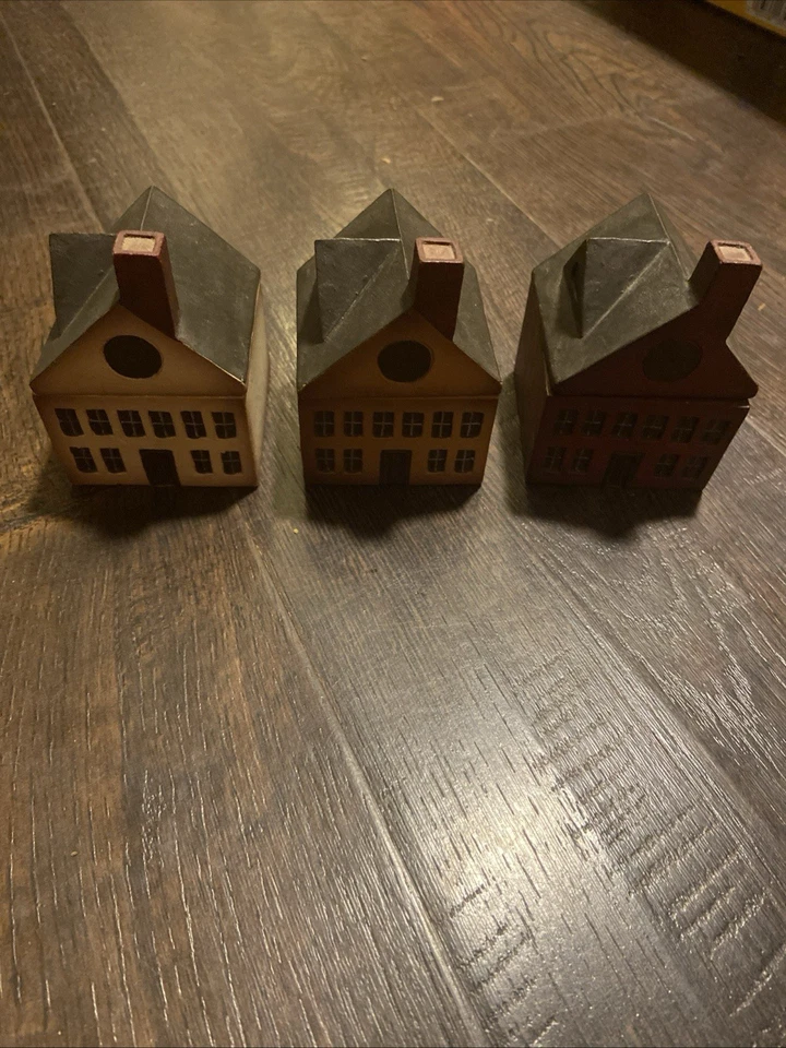 Set Of 3 Votive Candle Holders Folk Art Primitive Country Farm Colonial Decor - Image 4 of 4