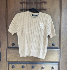 Ralph Lauren beige Cable Knit Crewneck Sweater Size M
