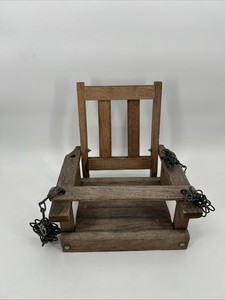 VINTAGE BABY TODDLER KID SWING WOOD OAK PORCH TREE YARD SWING READ