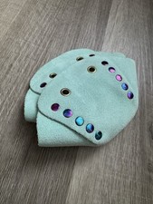 Aqua Suede Toe Cap Guards Roller Skate Pair Iridescent Hardware