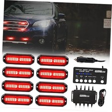 Strobe Lights For Vehicles12 Led Surface Mount Grille Police Lights 8 Pcs Red