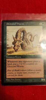 Dirtcowl Wurm, Rare green creature card from the Magic The Gathering Prerelease