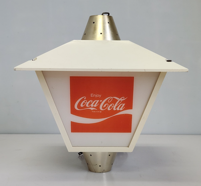 Vintage 1960's Enjoy COCA-COLA Open Lantern Light Rotating Hanging