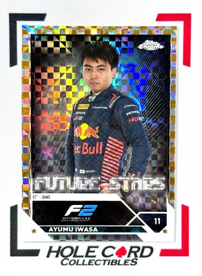 AYUMU IWASA 2023 Topps Chrome F1 F2 Future Stars #84 Gold Checker